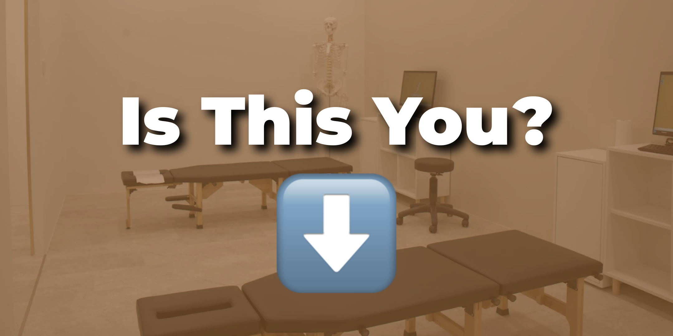 Is this you? Sinal da clínica J Chiropractic a apontar para os sintomas